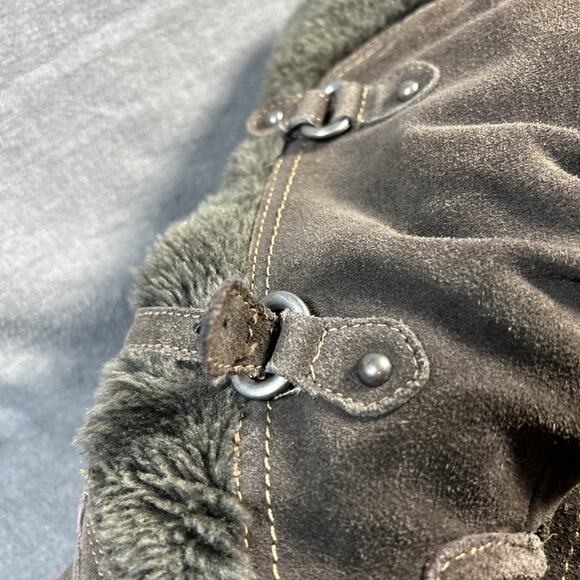 Baretraps Suede Leather Winter Boots Women 8.5M Brown Faux Fur 024-8955 - Picture 7 of 9